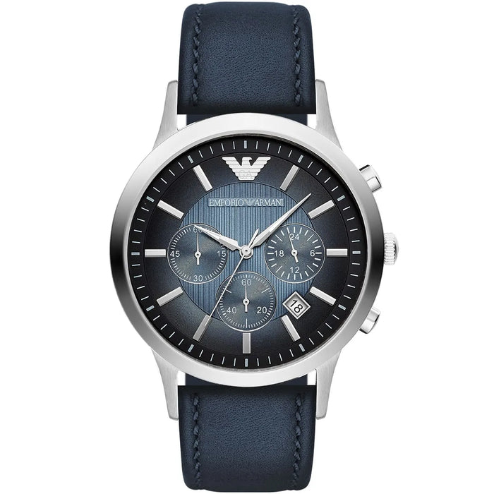 Emporio Armani  AR2473 Renato Blue Leather Chronograph  Men's Watch