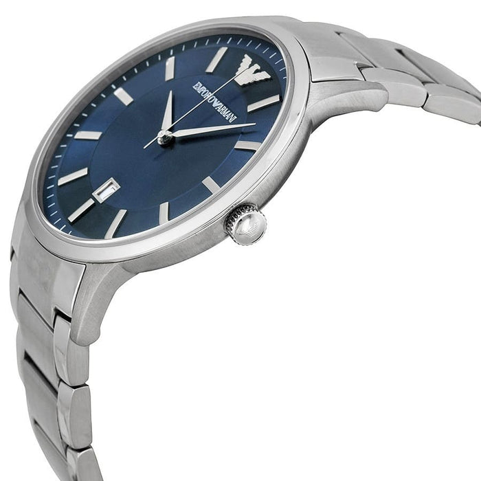 Emporio Armani  AR2477 Silver and Blue Stainless Steel Men's Watch