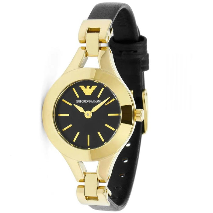 Emporio Armani  AR7405 Black Dial Gold Stainless Steel Ladies Watch