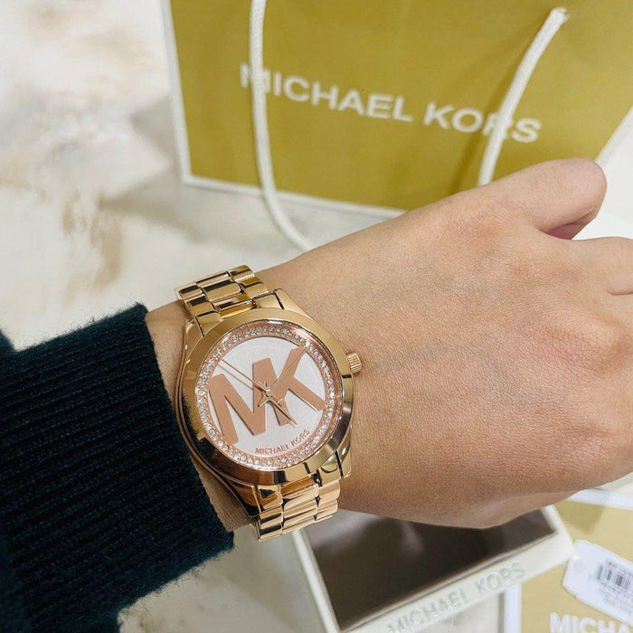 Michael Kors Ladies Mini Slim Runway Rose Gold Watch MK3549