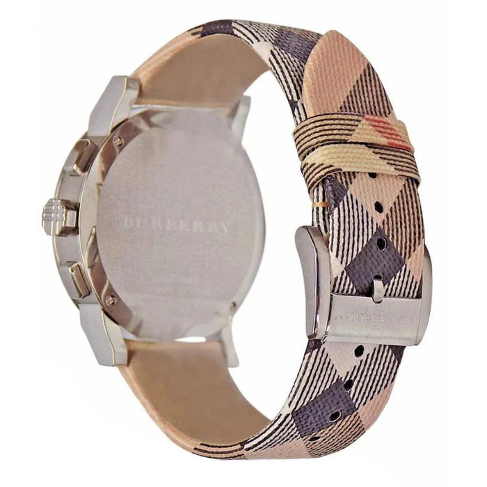 Burberry BU9357 City Nova Check Leather Chronograph Ladies Watch