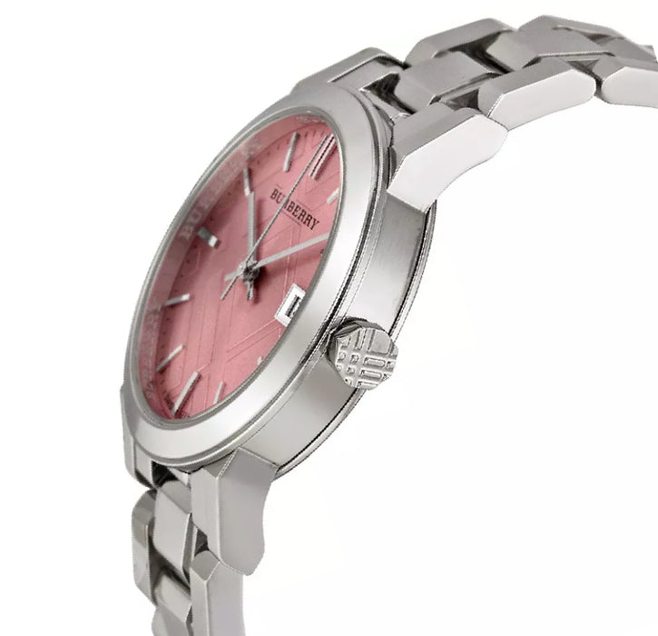 Burberry BU9124 Check Stamped Ladies Pink Watch