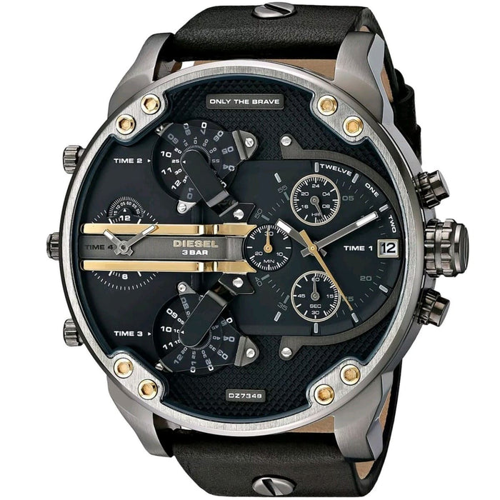 Diesel DZ7348 Mr. Daddy 2.0 Black Leather Chronograph Men's Watch