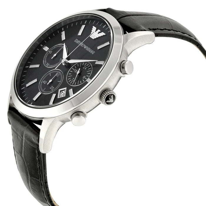 Emporio Armani AR2447 Black Leather Chronograph Men's Watch