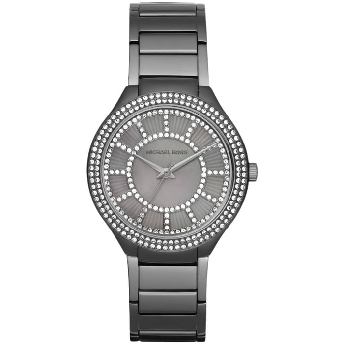 Michael Kors MK3410 Kerry Crystal Gunmetal Grey Stainless Steel Ladies Watch