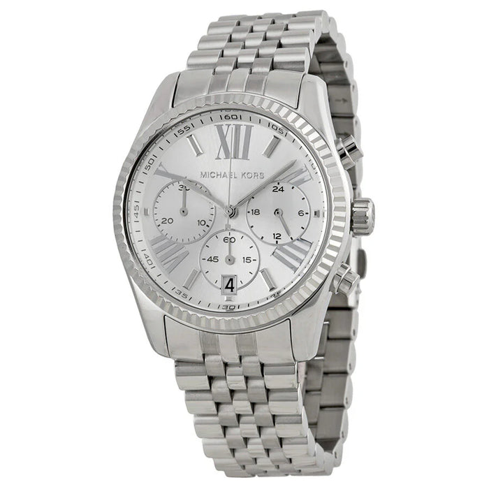 Michael Kors Lexington Chrono Ladies Silver Watch MK5555