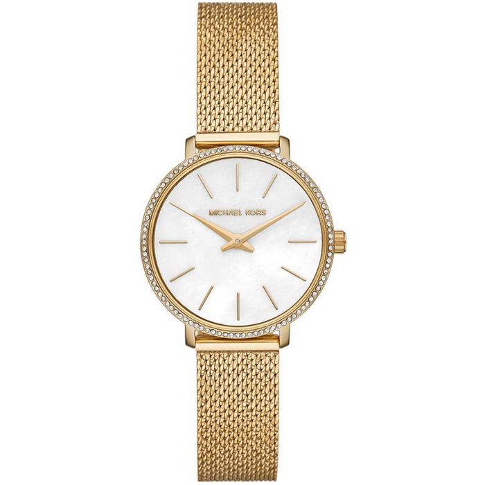 Michael Kors Ladies Gold Mini Pyper Pavé Watch MK4619