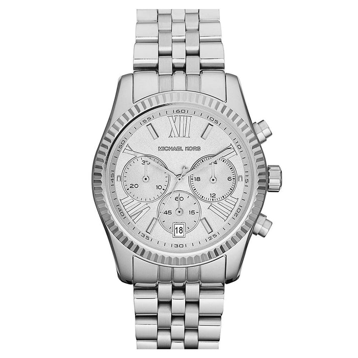 Michael Kors Lexington Chrono Ladies Silver Watch MK5555