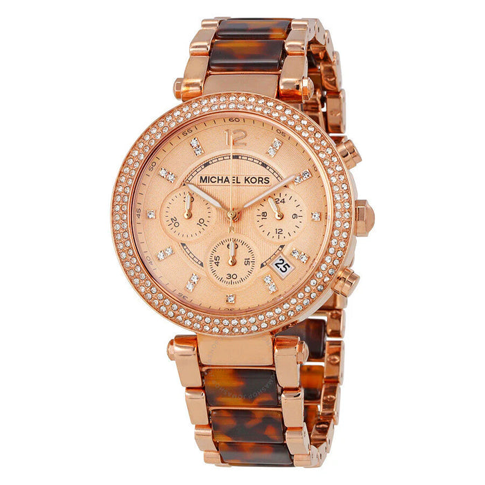 Michael Kors Parker Chrono Ladies Rose Gold Watch MK5538