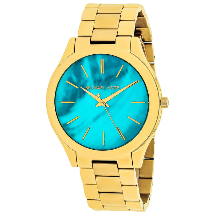 Michael Kors Ladies Slim Runway Gold Watch MK3492