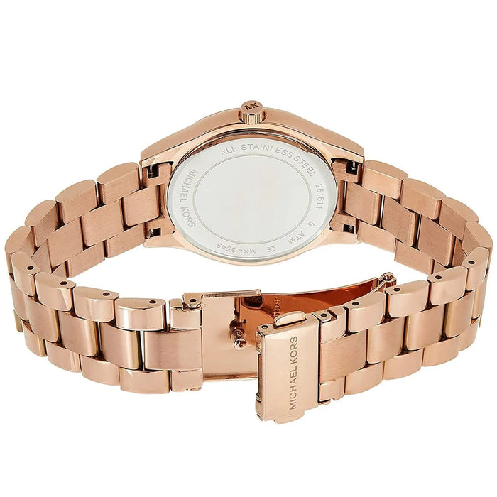 Michael Kors Ladies Slim Runway Rose Gold Watch MK3550