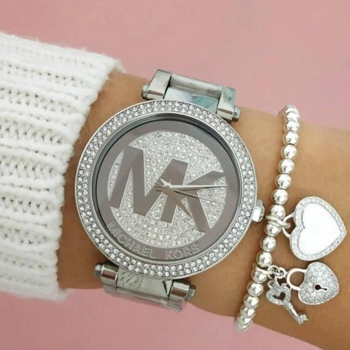 Michael Kors Ladies Parker Silver Watch MK5925