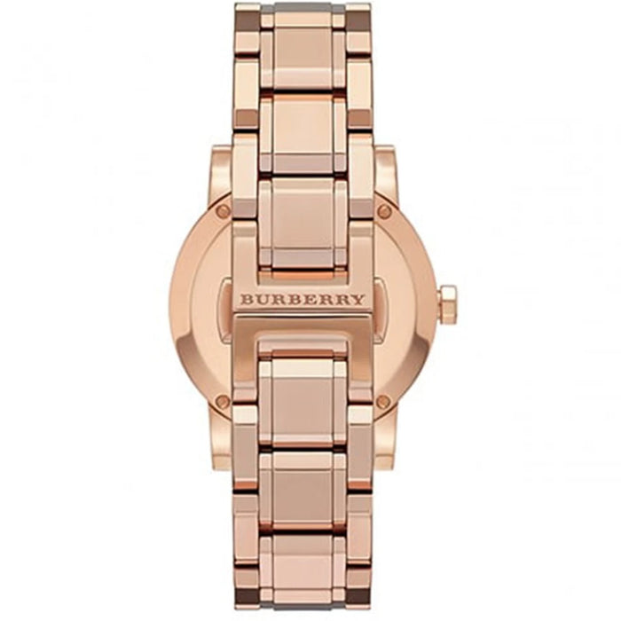 Burberry BU9126 Stamped Rose Gold PVD Ladies Diamond Check Watch