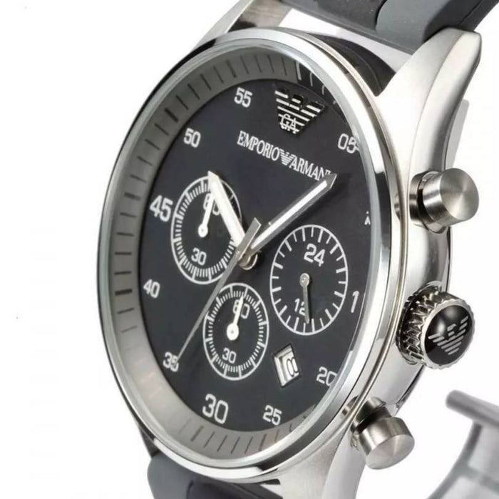 Emporio Armani  AR5866 Black Silicone Chronograph Men's Watch