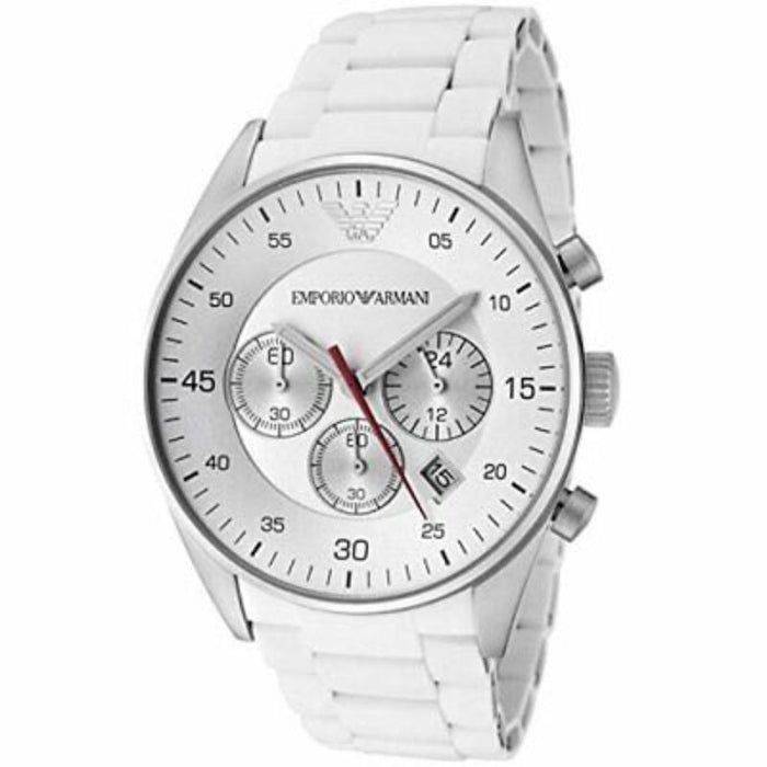 Emporio Armani AR5867 White Chronograph Ladies Watch