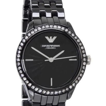 Emporio Armani AR1478 Black Ceramic Stainless Steel Ladies Watch