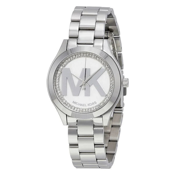 Michael Kors Ladies Mini Slim Runway Silver Watch MK3548