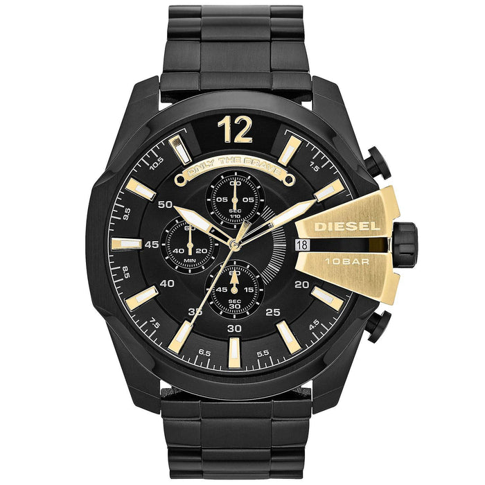 Diesel DZ4338 Black & Gold Mega Chief Stainless Steel Chronograph Men's Watch