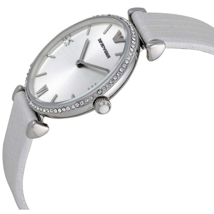 Emporio Armani AR1680 White Leather Ladies Watch