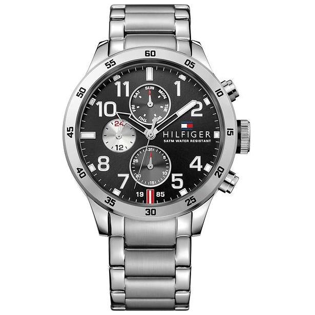 Mens / Gents Cool Sport Silver Stainless Steel Chronograph Tommy Hilfiger Designer Watch 1791141