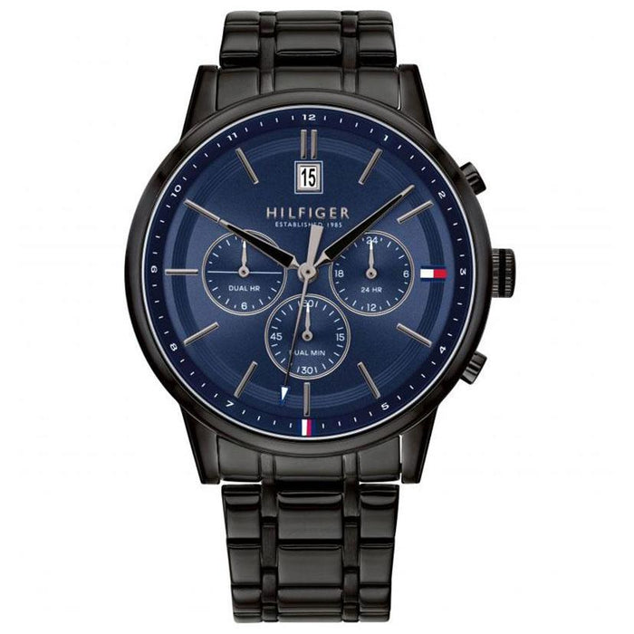 Mens / Gents Kyle Black Stainless Steel Chronograph Tommy Hilfiger Designer Watch 1791633