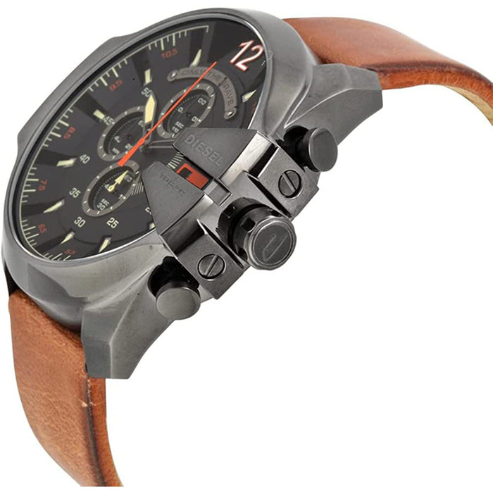 Diesel DZ4343 Mega Chief Brown Leather Chronograph Men's Watch