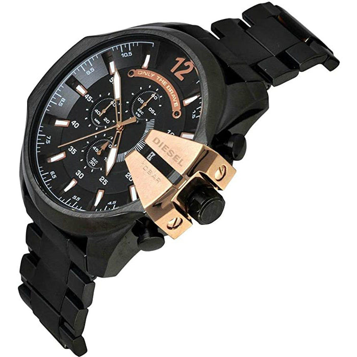 Diesel DZ4309 Mega Chief Black Rose Gold Chronograph Men's Watch