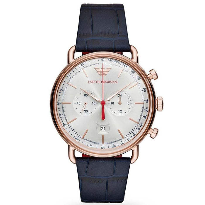 Emporio Armani AR11123 Blue Leather Chronograph Men's Watch