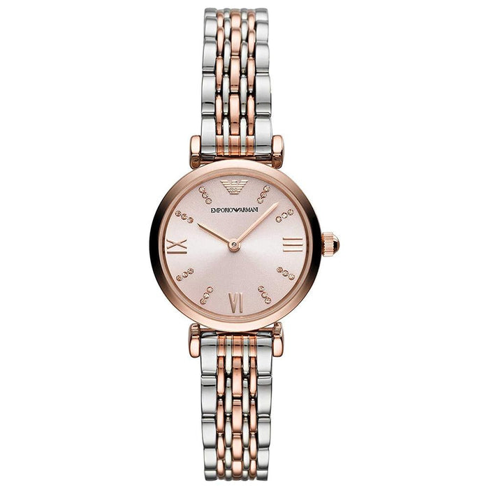 Emporio Armani AR11223 Silver and Rose Gold Stainless Steel Ladies Watch