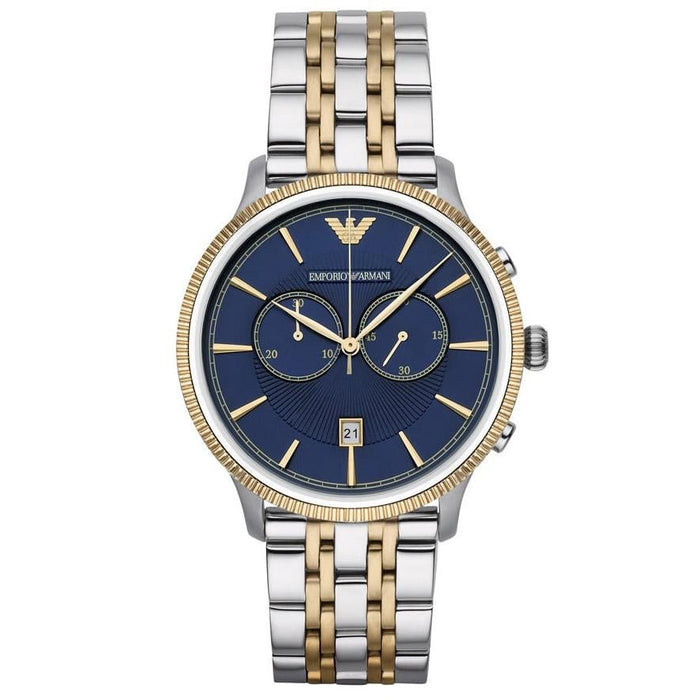 Emporio Armani AR1847 Blue and Two Tone Stainless Steel Men's Watch