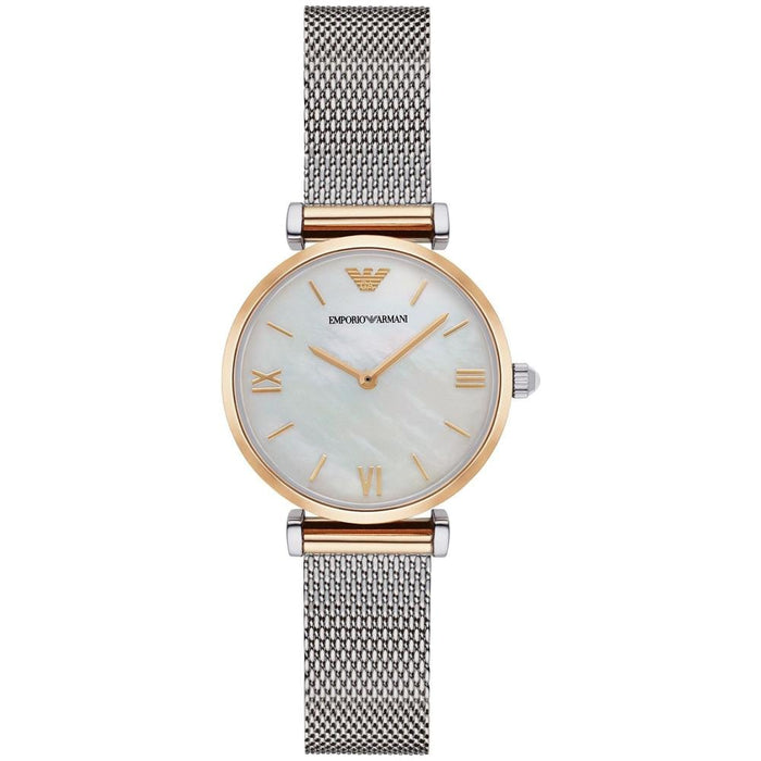 Emporio Armani AR2068 Silver Mesh Mother of Pearl  Ladies Watch