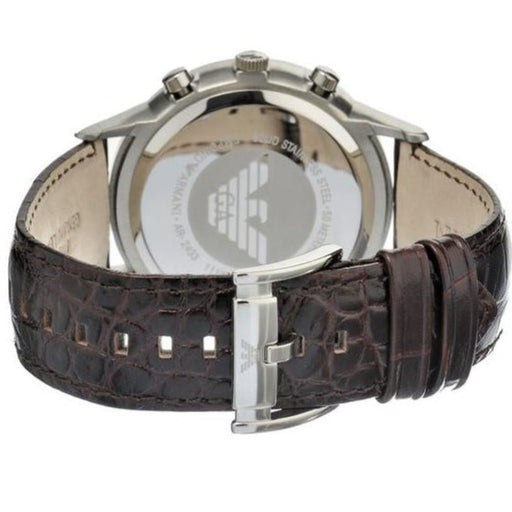 Mens Brown Leather Chronograph Emporio Armani Watch AR2433