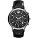 Mens Black Leather Chronograph Emporio Armani Watch AR2447