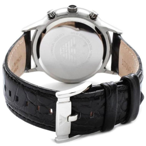 Mens Black Leather Chronograph Emporio Armani Watch AR2447