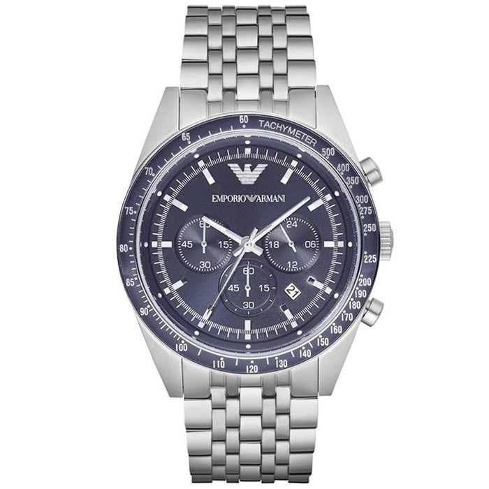 Emporio Armani  AR6072 Blue Dial Silver Men's Watch