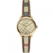 WoMens Classic Round Gold Nova Brown Check Burberry Watch BU10114