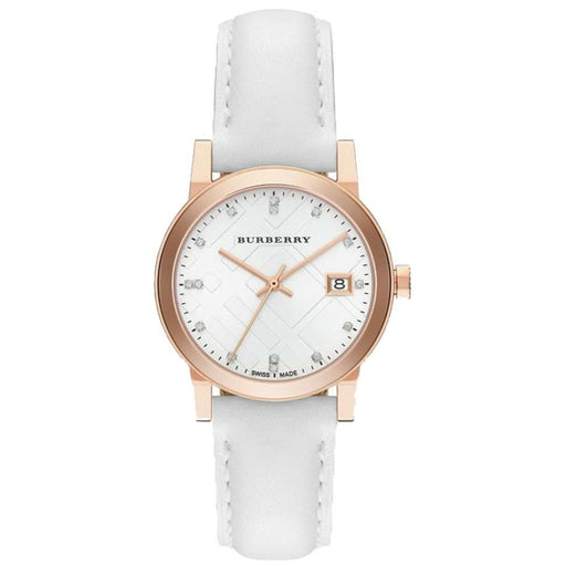 WoMens The City Diamond Leather Burberry Watch BU9130