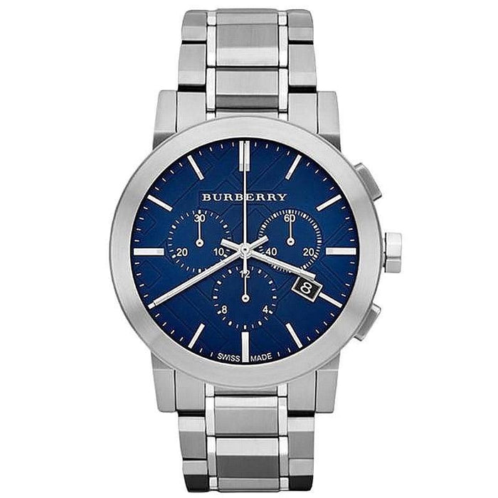 Burberry BU9363 Blue Dial Silver Stainless Steel Chronograph Men's Watch