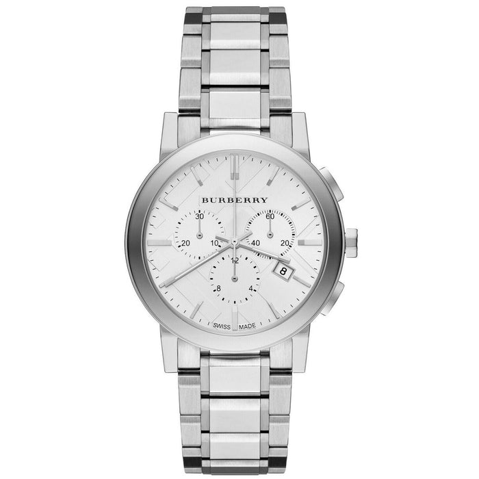 Burberry BU9750 Silver Dial Stainless Steel Chronograph Ladies Watch