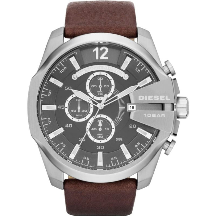 Diesel DZ4290 Mega Chief Brown Leather Chronograph Men's Watch