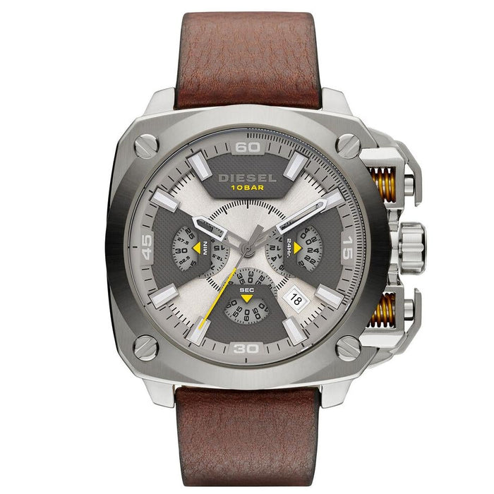 Diesel DZ7343 Bamf Beige & Gray Leather Chronograph Men's Watch