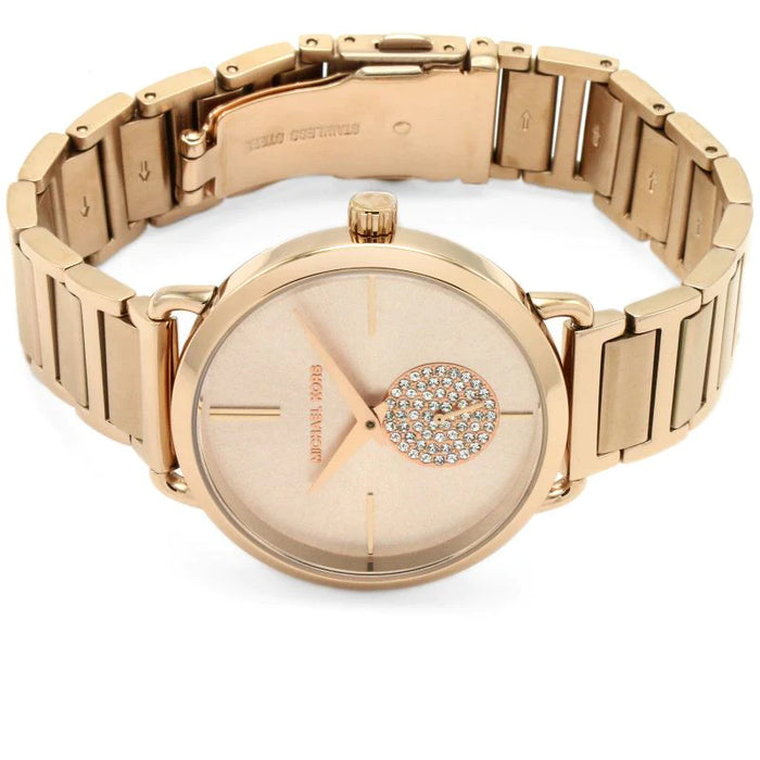 Michael Kors MK3640 Portia Rose Gold-Tone Crystal Bracelet  Ladies Watch