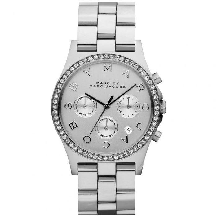 Marc Jacobs MBM3104 Henry Glitz Silver Stainless Steel Chronograph Ladies Watch