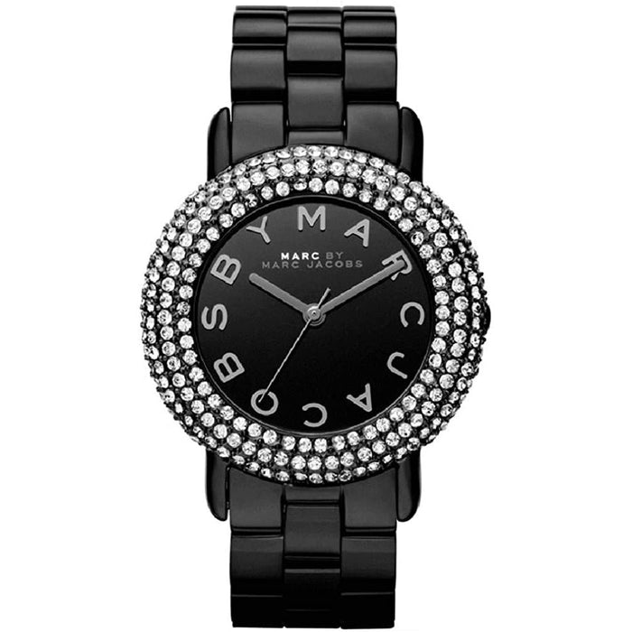 Marc Jacobs Marci Crystal Black Stainless Steel  Ladies Watch