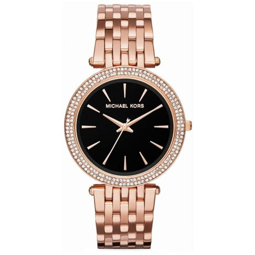 Ladies Darci Black and Rose Gold Stainless Steel Michael Kors Watch MK3402