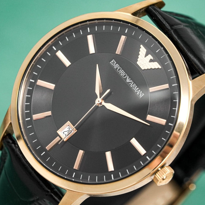 Analogue Watch - Emporio Armani AR2425 Men's Renato Rose Gold PVD Watch