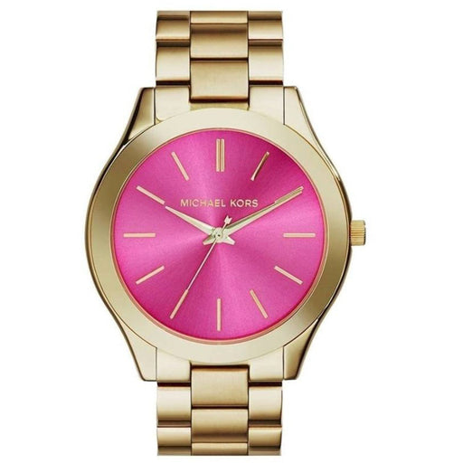 Analogue Watch - Michael Kors MK3264 Ladies Slim Runway Gold Pink Watch