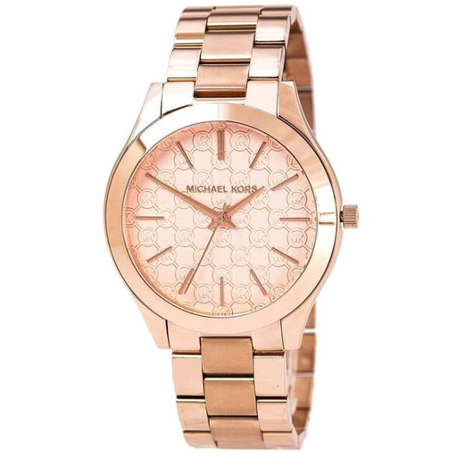 Analogue Watch - Michael Kors MK3336 Ladies Slim Runway Rose Gold Motif Watch