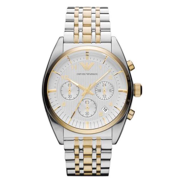 Emporio Armani Two Tone Stainless Steel Chronograph Men's Watch AR0396