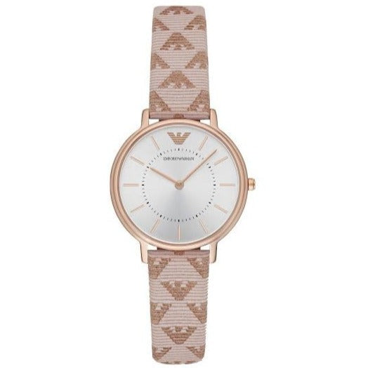 Emporio Armani AR11008 Classic White Branded Leather Ladies Watch